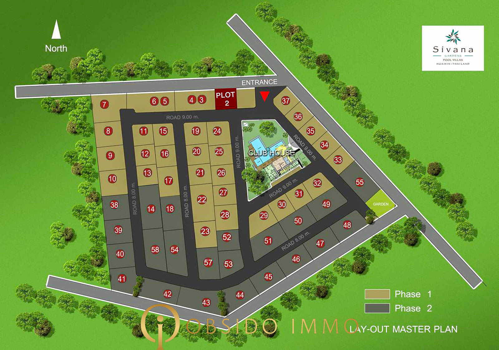 Obsido – Achat immobilier – Hua Hin – villa – Sivana garden – plot 2 -2