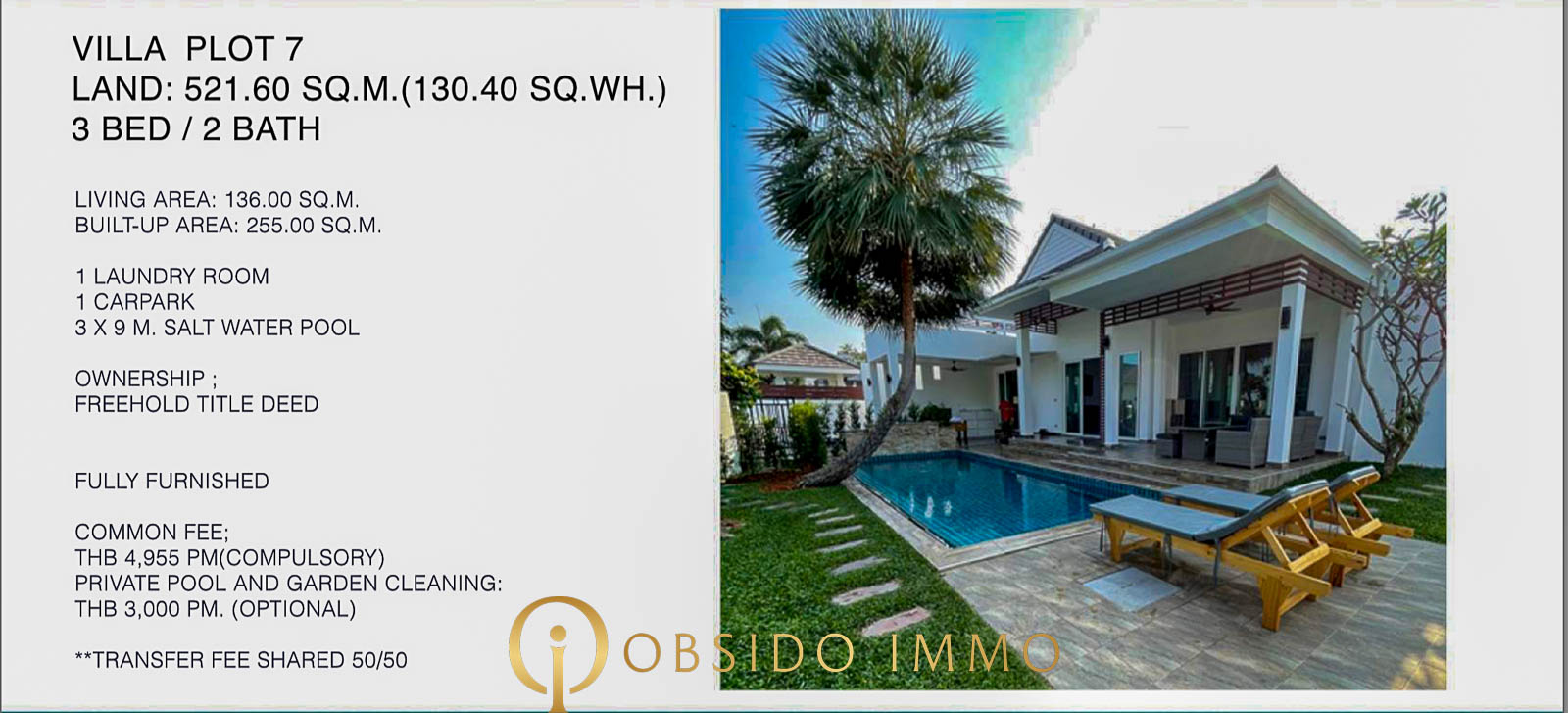 Obsido – Achat immobilier – Hua Hin – villa – Sivana garden – plot 7 -3