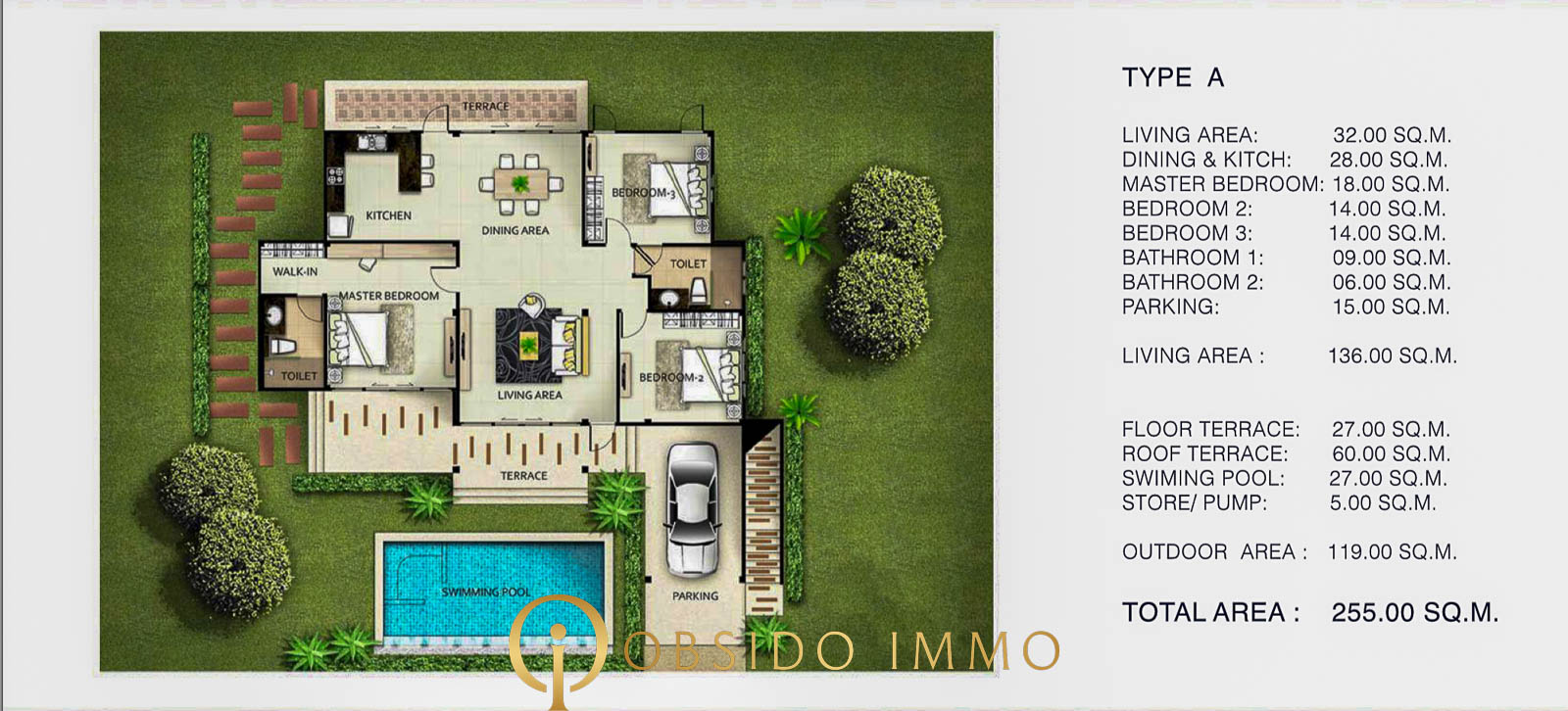 Obsido – Achat immobilier – Hua Hin – villa – Sivana garden – plot 7 -4